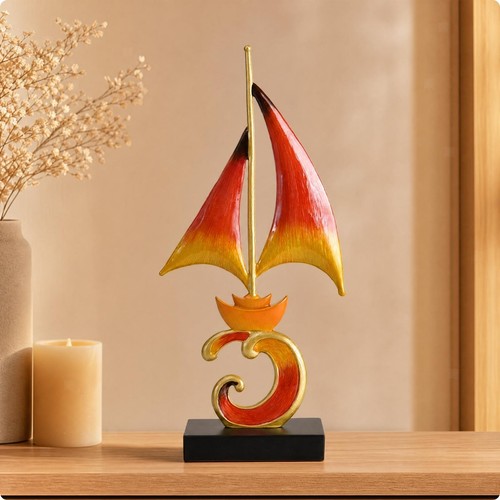 Metal sailboat sculpture - sailboat, with