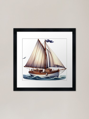 Segelboot gerahmter kunstdruck - gerahmter,