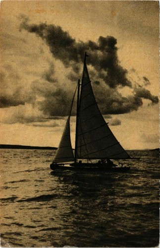 Cpa balaton sailboat hungary - balaton,
