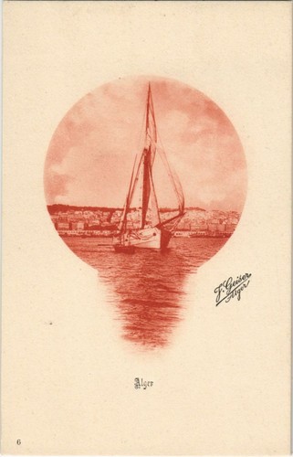 Cpa algeria alger sailboat - cpa,