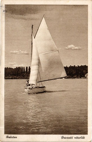 Cpa balaton sailboat - balaton, hungary