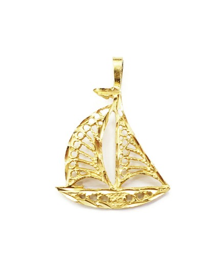 14k gelbgold segelboot - gelbgold,