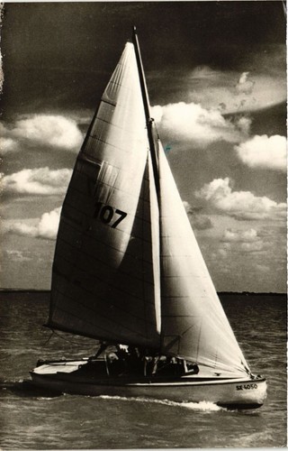 Cpa balaton sailboat hungary - balaton, -sailboat