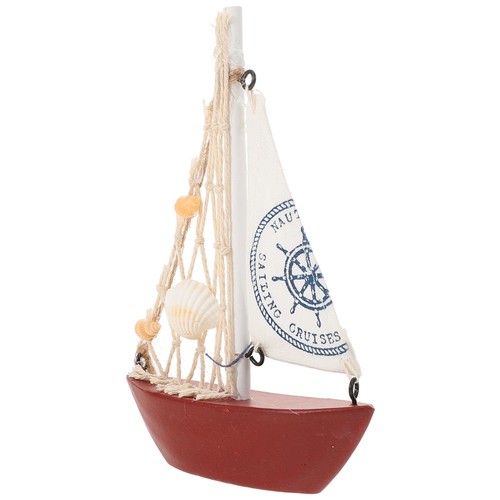 Red wooden sailboat - red,
