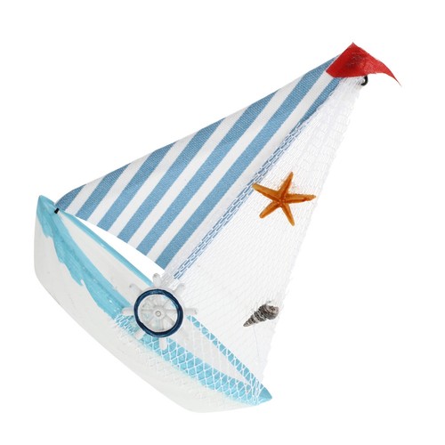 Blue resin sailboat decor - blue,