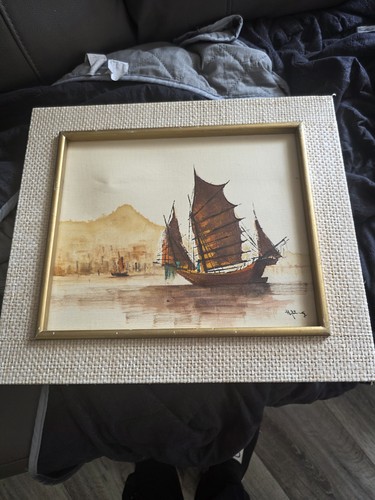 Vintage gerahmt signiert öl - gerahmt, &